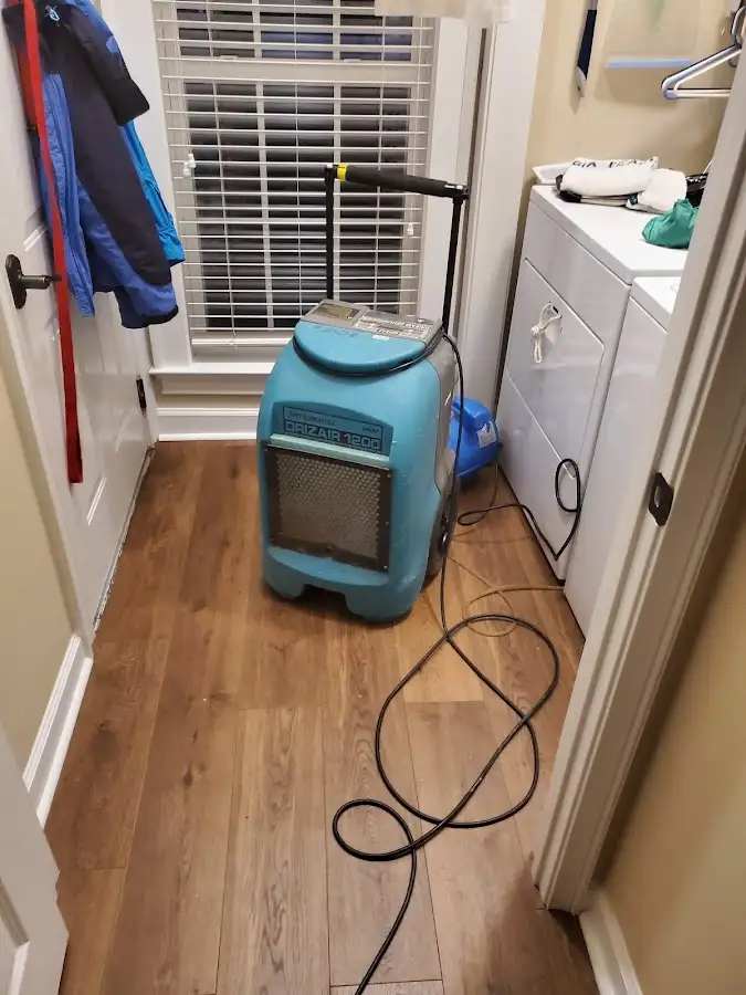 Commercial dehumidifier deployed for Flood Damage Cleanup in Urbandale